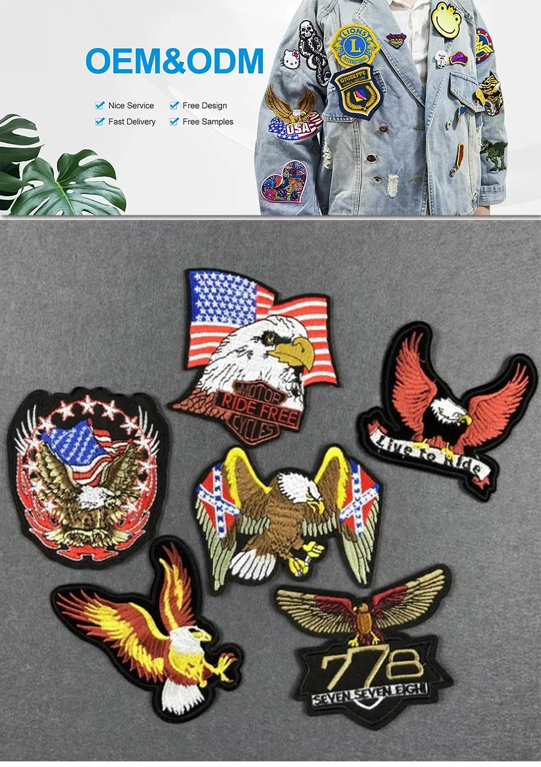 Wholesale Eco-Friendly Custom 3D Water-Soluble Embroidery Flowers Patches