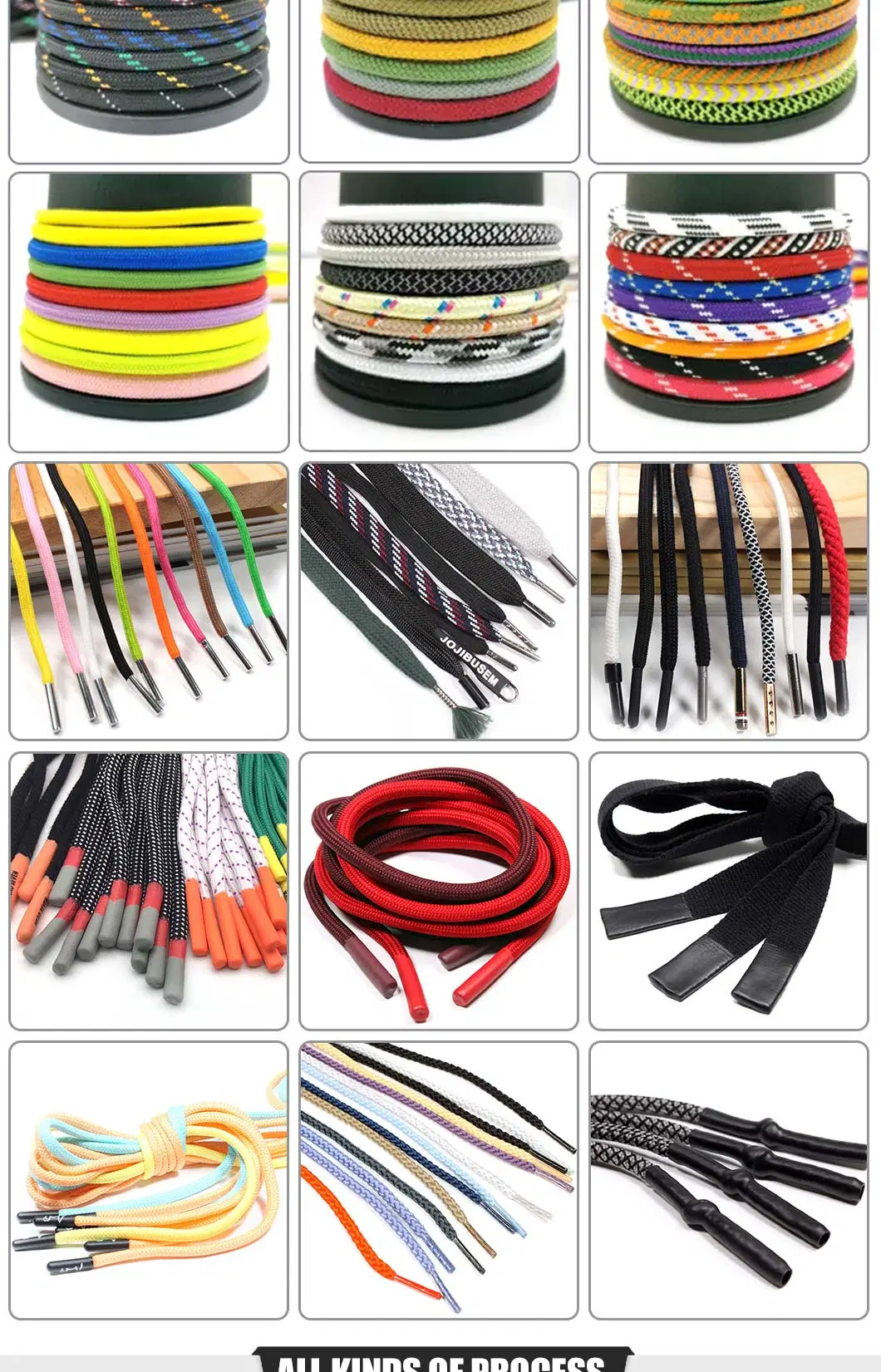 Wholesale Custom 2mm-10mm Cotton Draw Cord Silicone Dipped Ends Garment Hoodie Rope Drawcords