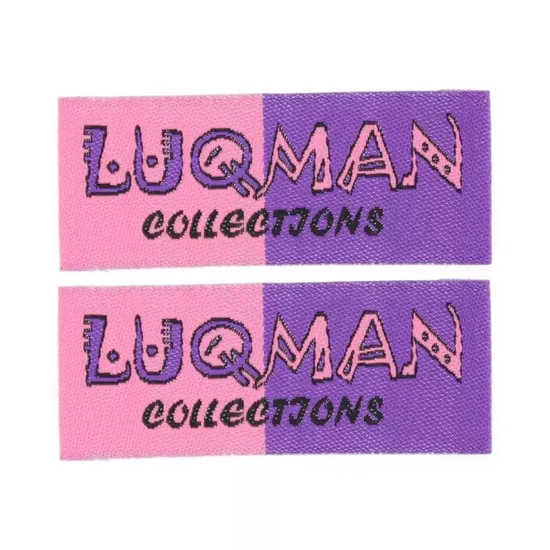 Custom Silicone Polyester Satin Woven Tag Logo Label for Fashion Garment Bags Shoes Hats 