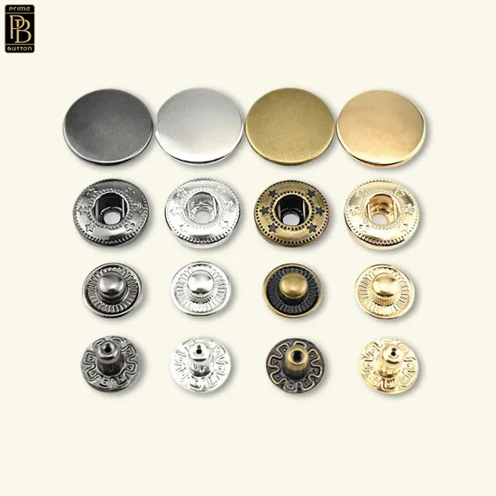 Premium Lead Free 15mm Golden Brass Metal Spring Snap Fastener for Clothing 