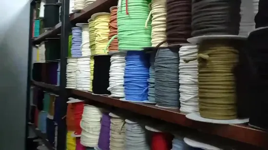 High Tenacity 100% Cotton Round Drawstring Cord for Hoodies with Silicone Dipping Drawcord 