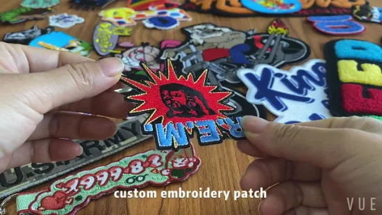 Custom Embroidered Patches PVC Rubber Logo Bulk 3D Patches Chenille China Manufacturer Sew Iron on Embroidery Patch for Clothing