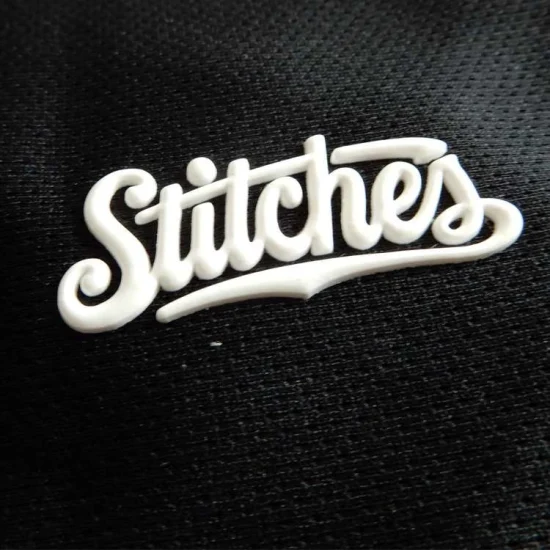 Custom 3D Raised Effect Brand Logo 3D Rubber Silicone Heat Transfer Clothing Label