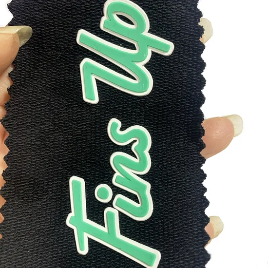Customize Clothing 3D Raised Effect Logo Heat Transfer Silicone Labels 