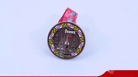 New Metal 3D Silver Marathon Race Sports Awards Trophy Medal