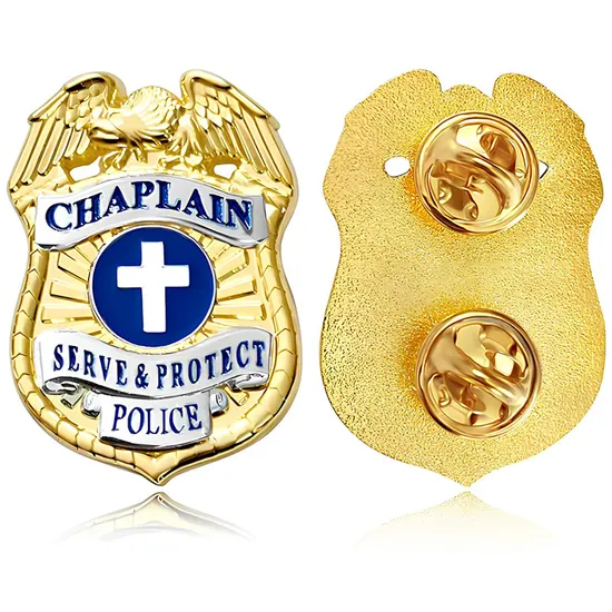 Custom Personalized Metal Detective Officer Sheriff Security Us Badge of Honor Magnetic Emblem Enamel Chaplain Public Lapel Pin Badge 