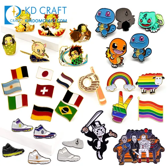 Customized Logo Tinplate Tin Kpop Cartoon Anime Button Pin Custom 3D Enamel Masonic Scout Pilot Wing Chaplain Security Guard Officer Metal Badge 