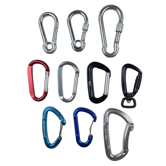 Safety Buckle Are Suitable for Safety Harnesses for Rock Climbing and Working at Heights Metal Silver Spring Clip Snap Dog Hook