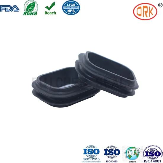 Food Grade Customized Good Elasticity Rubber Products Black Silicone Rubber Cable Grommet 