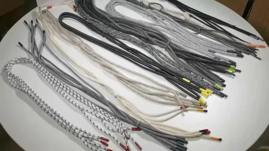 Wholesale Custom Logo Silicone Dipping Draw Cord Hoodie Drawstring Drawcords with Silicone Tip Shoelaces Injection Mold Drawstrings 