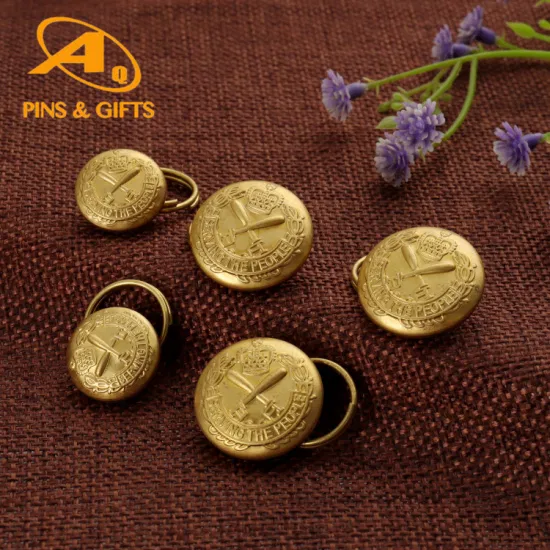 High Quality No Minimum Custom Brass Embossed Suit Navy Metal Garment Buttons Snap Fastener for Clothes