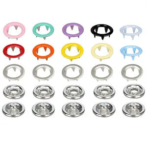 9.5mm Spring Prong Snap Fasteners Sew Metal Snaps Buttons Fasteners 