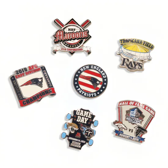 Wholesale No Minimum Custom Logo Metal Craft Emblem Fashion Anime Cartoon Metal Button Badge Soft Hard Enamel Metal Glitter Baseball Trading Lapel Pin Badge 